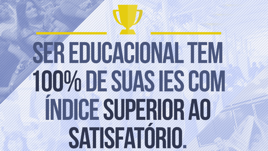 Ser Educacional tem 100% de suas IES com índice superior ao satisfatório